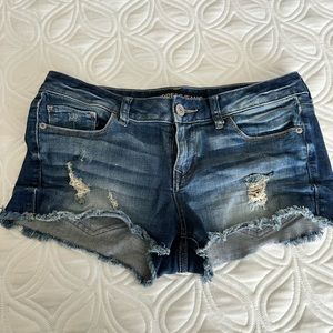 Express distressed denim shorts